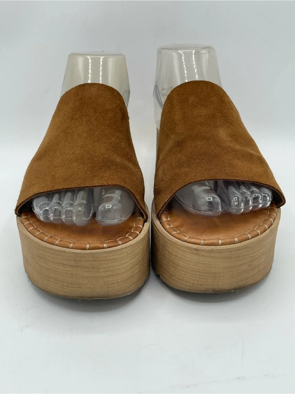 Musse & Cloud Kristel Brown Suede Platform Slide Sandals